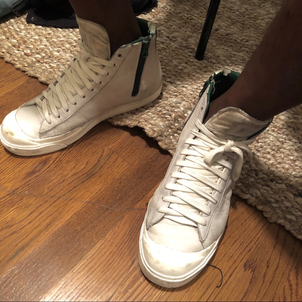 Off white Nike Blazer Hi Top Forrest Green Zipper